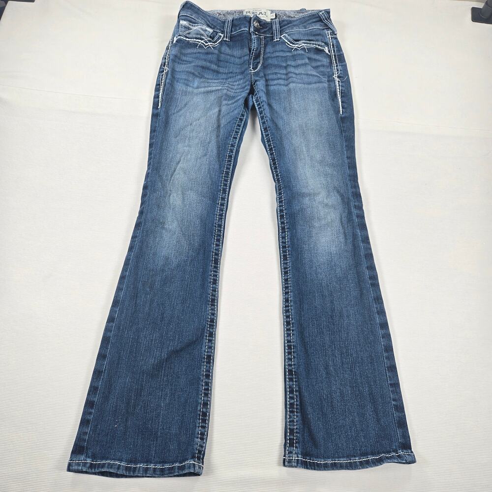 Ariat R.E.A.L Mid Rise Stretch Entwined Bootcut Jeans in Marine Women's Size 28R